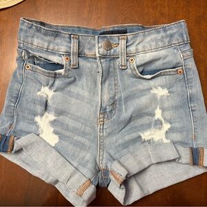 Aeropostale Light Blue Distressed Jean Shorts